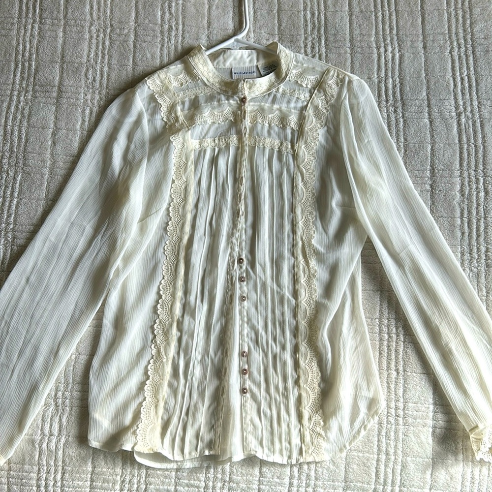Vintage lace button up shirt